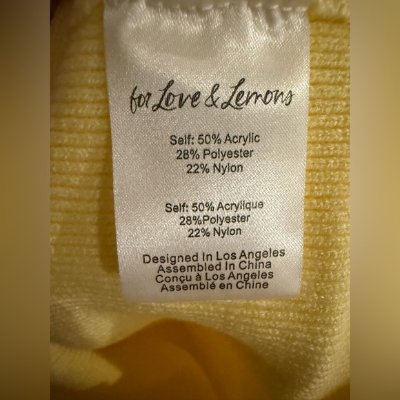 For Love And Lemons Yellow Cut Out Tie Front Mini Dress - Picture 5 of 5